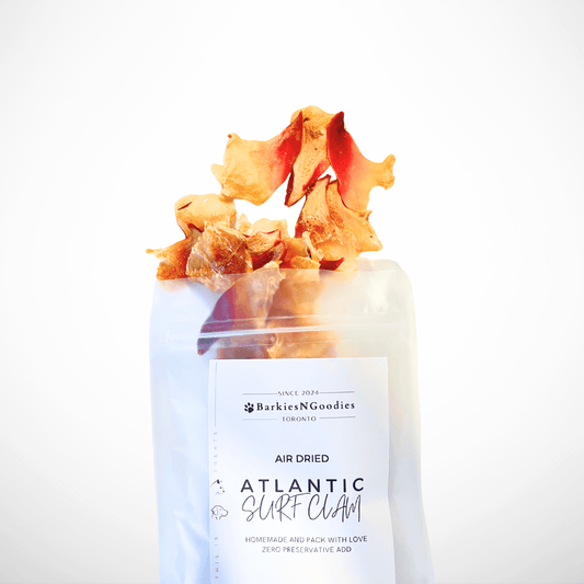 100% Natural Dehydrated Atlantic Surf Clams – Air Dry | Omega - 3 Rich Treats for Dogs, Cats - BarkiesNGoodies