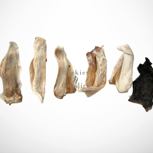 100% Natural Air-Dried Rabbit Ears with Fur | Chew for Dogs