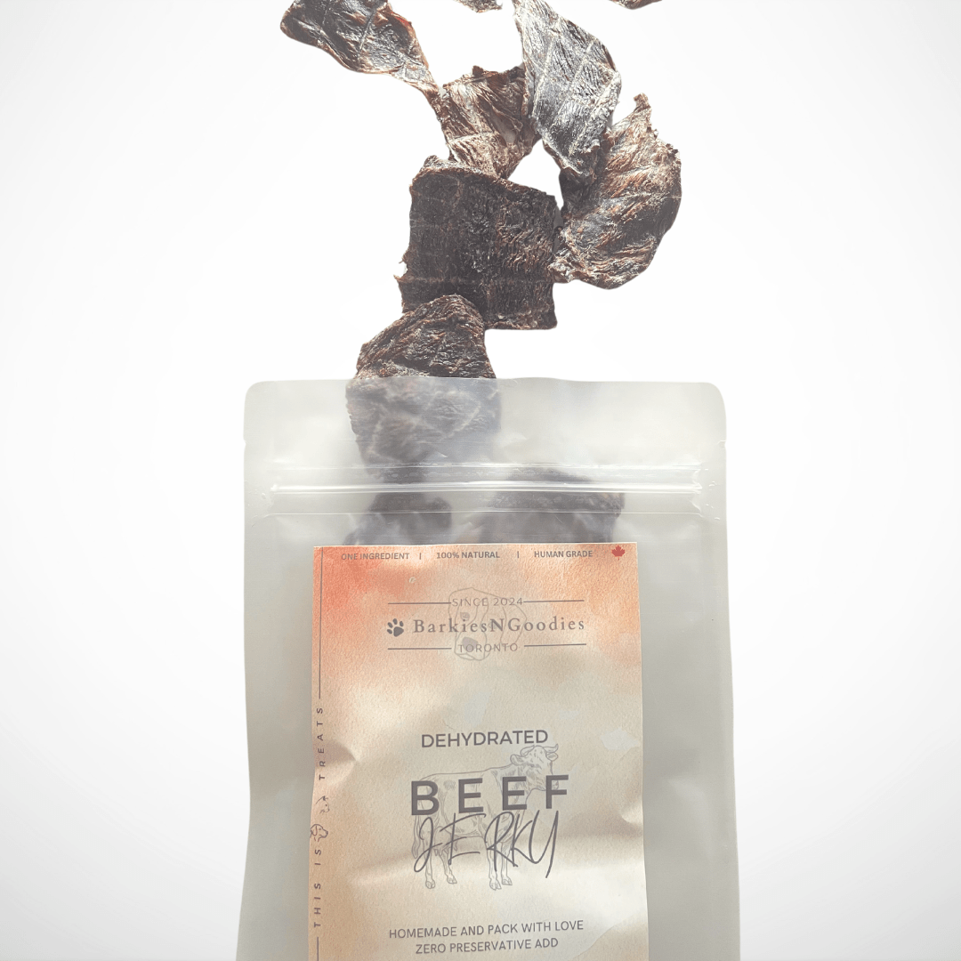 100% Natural Beef Jerky - Air Dry|Single Ingredient Treat for Dogs & Cats - BarkiesNGoodies