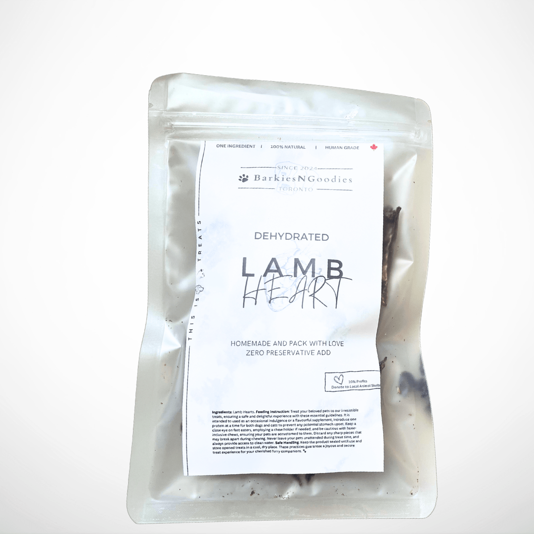 100% Natural Lamb Heart - Air Dry | Delicious Treats for Dogs, Cats - BarkiesNGoodies