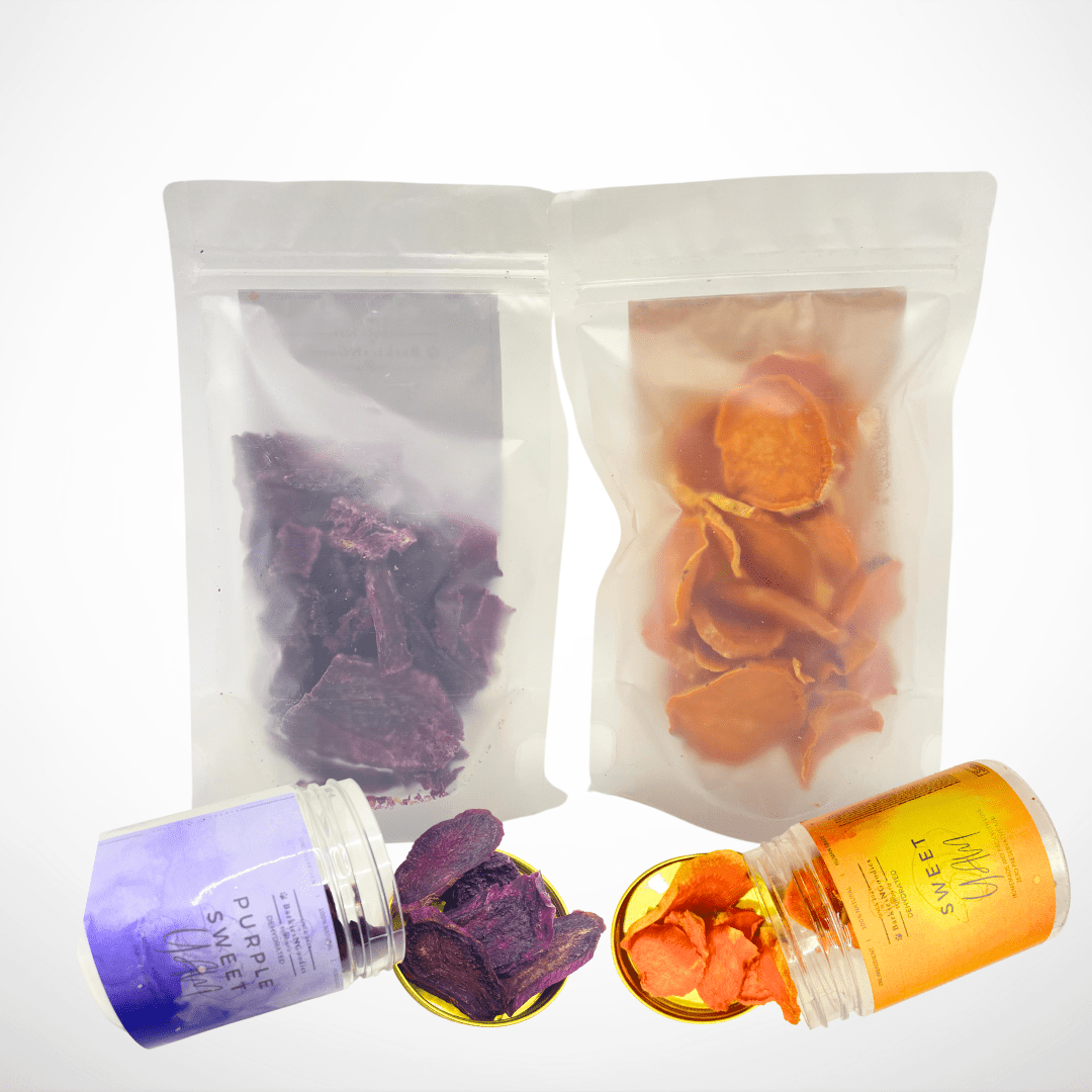 100% Natural Sweet Yam & Purple Sweet Yam Treats for Dogs & Cats | Healthy Air - Dried Snacks - BarkiesNGoodies
