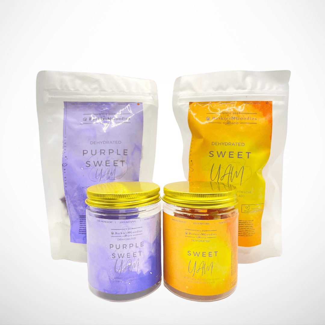 100% Natural Sweet Yam & Purple Sweet Yam Treats for Dogs & Cats | Healthy Air - Dried Snacks - BarkiesNGoodies