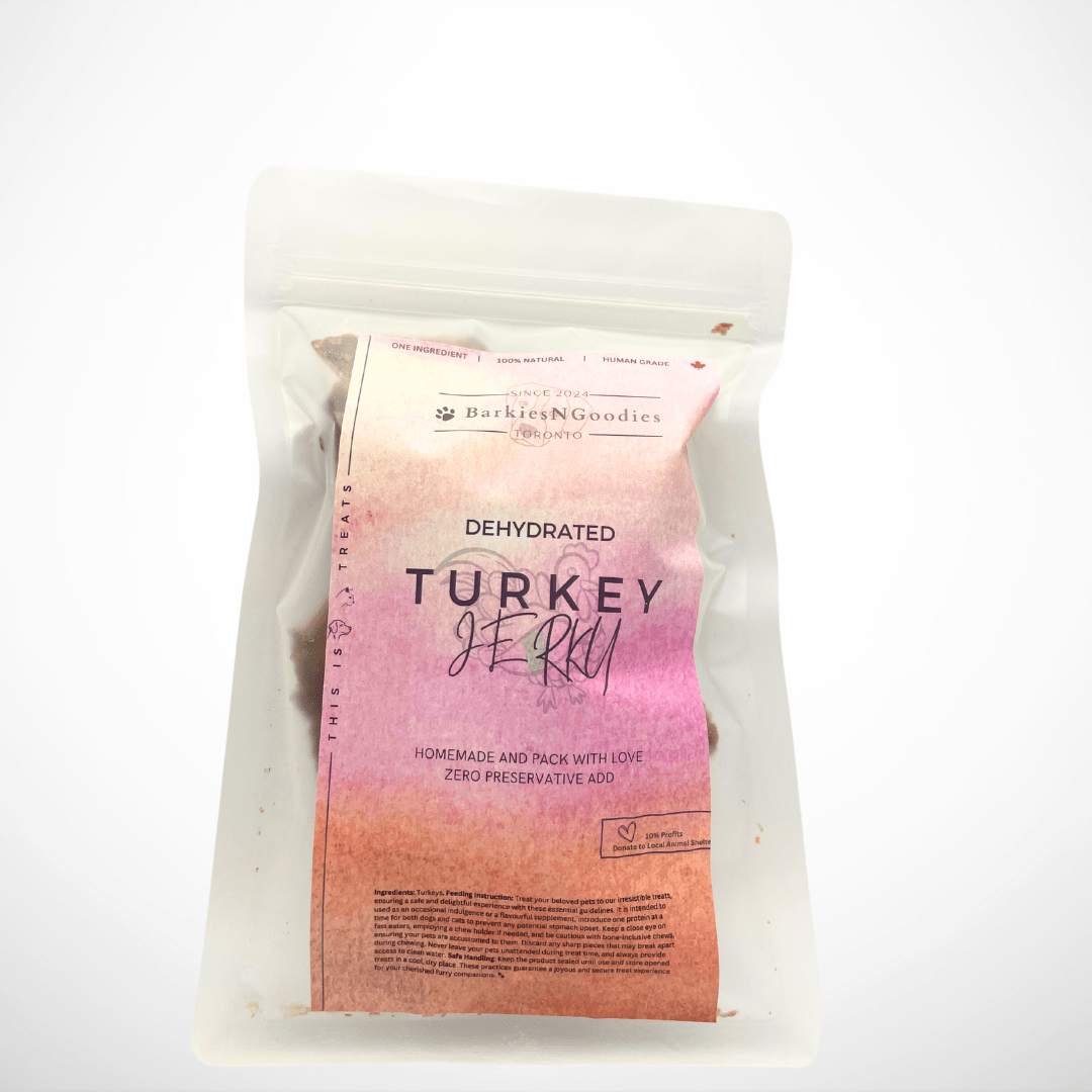 100% Natural Turkey Jerky - Air Dry | Delicious Treats for Dogs, Cats, and Small Animals - BarkiesNGoodies